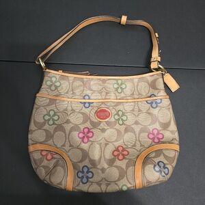 Coach Multicolor Floral Pattern Shoulder Bag Excellent Condition